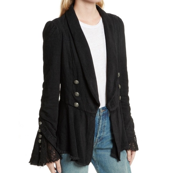 Free People Corduroy Throwback Blazer/Jacket Bell Sleeves Victorian whimsigoth - Picture 1 of 12